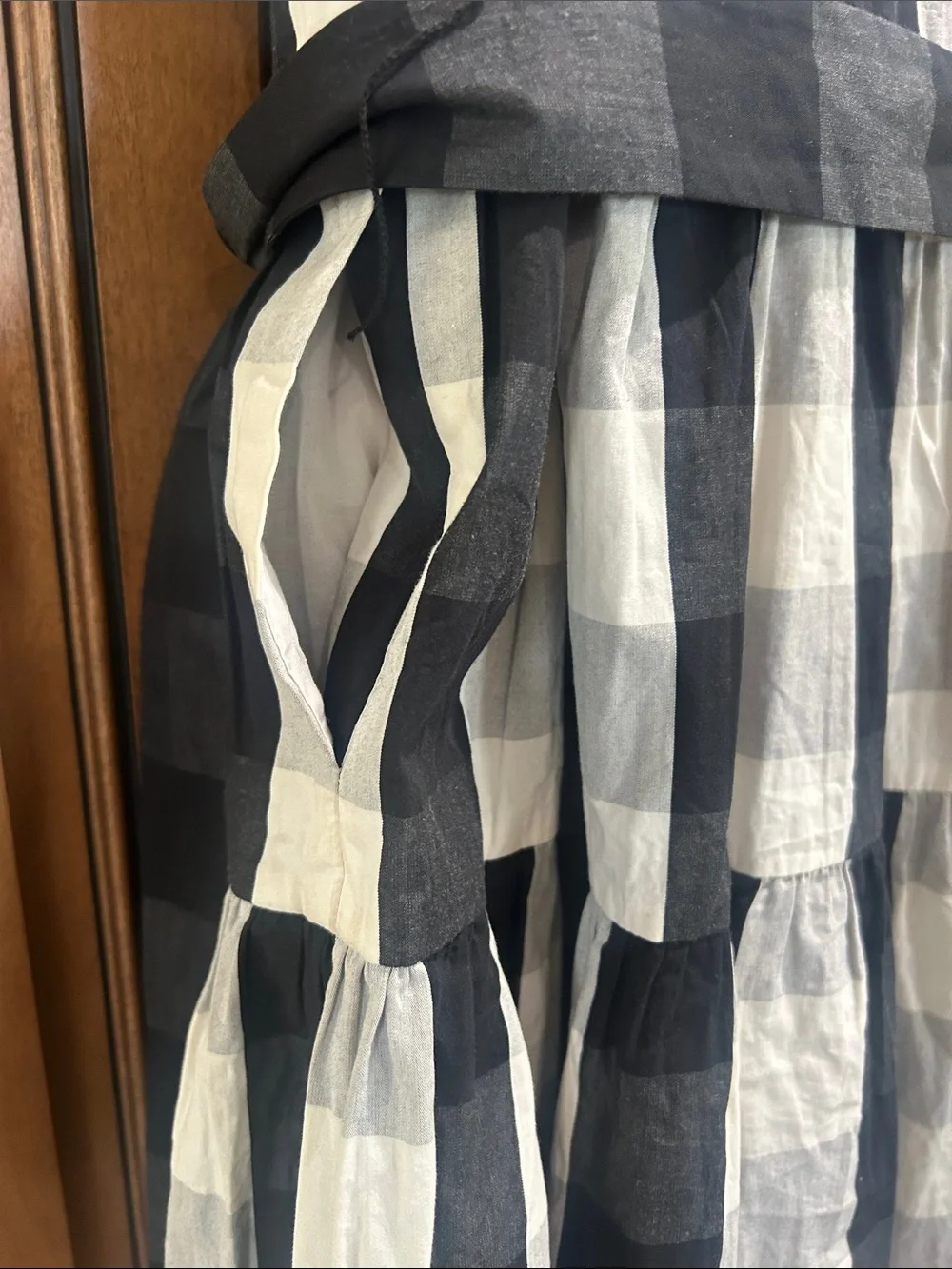kate spade Black and White Gingham Midi Dress